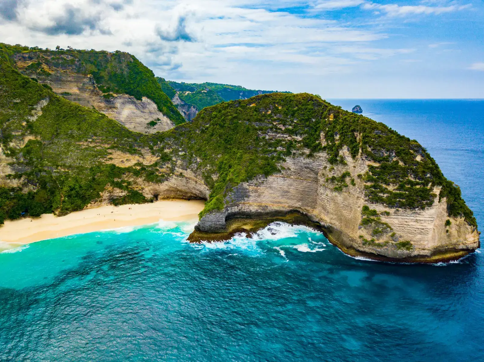 Kelingking Beach and its dramatic headland on Nusa Penida island near Bali
